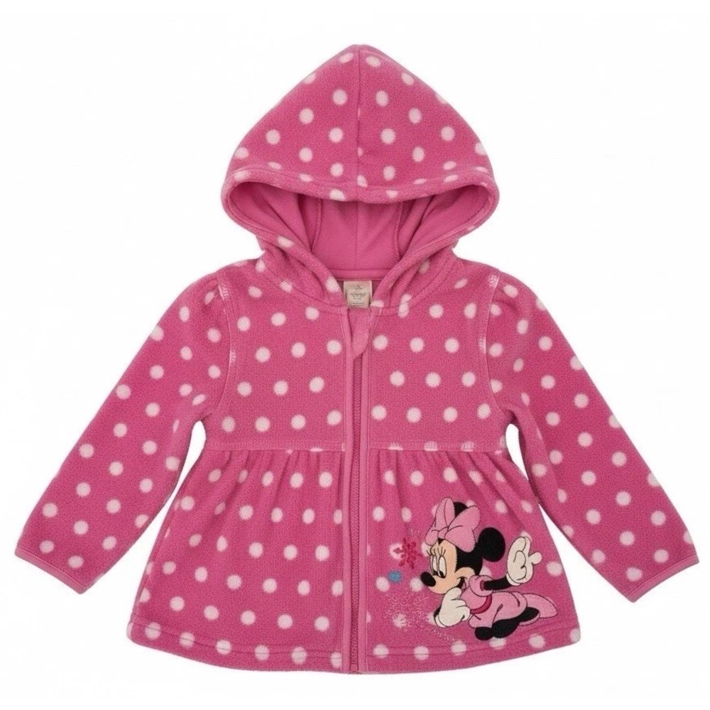 VTG Disney baby Disney Store Pink Fleece Hoodie Full Zip 24 Mos Minnie Mouse